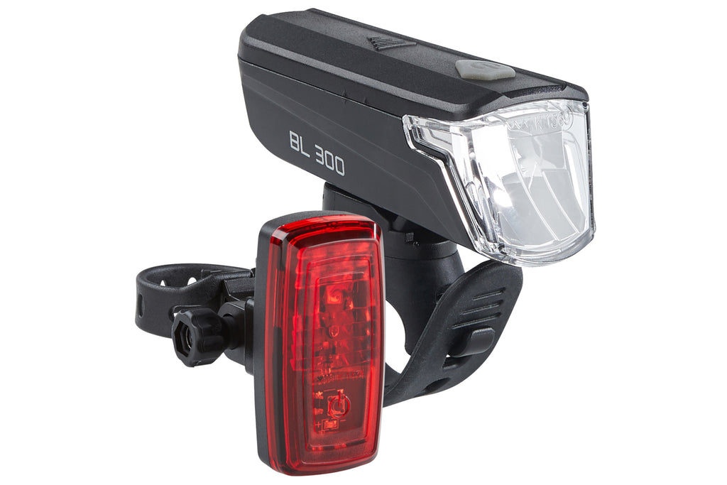 Büchel Fahrradlicht - BL 300 | 30/15 LUX | Batterieleuchtenset