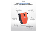 Büchel Fahrradtasche für Gepäckträger mit Tragegriff und Schultergurt / rot, wasserdicht